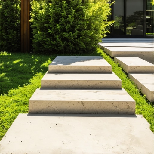 Beautiful modern garden with natural stone features and lush plants