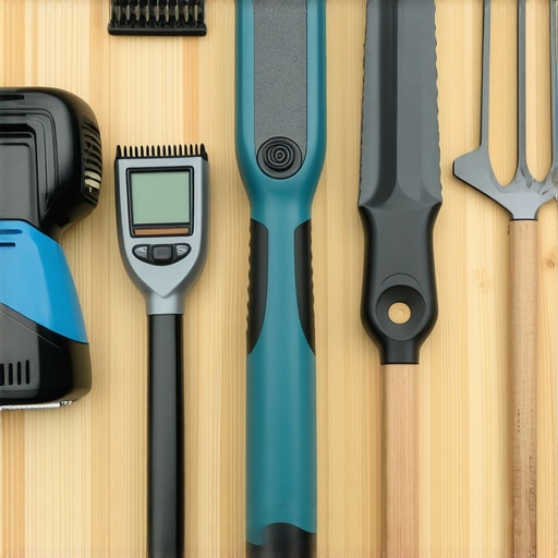 Essential Garden Maintenance Tools A collection of high-quality gardening tools used for lawn care and landscape maintenance.